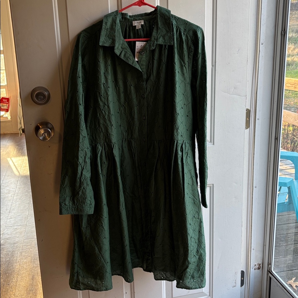 J.Crew Green Eyelet Lace Dress